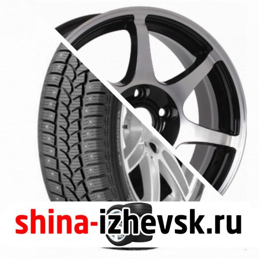 Колесо в сборе Tigar Sigura Stud 185/65 R14 T 86 + CrossStreet CR15 5.5xR14 4×100 ET35 DIA67.1 Черный полностью полированный в Ижевске